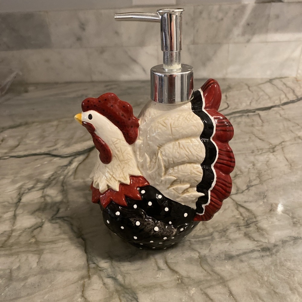 VTG Fitz Floyd Ceramic Turkey Decor Thanksgiving Fall Hand Soap Pump Dispenser